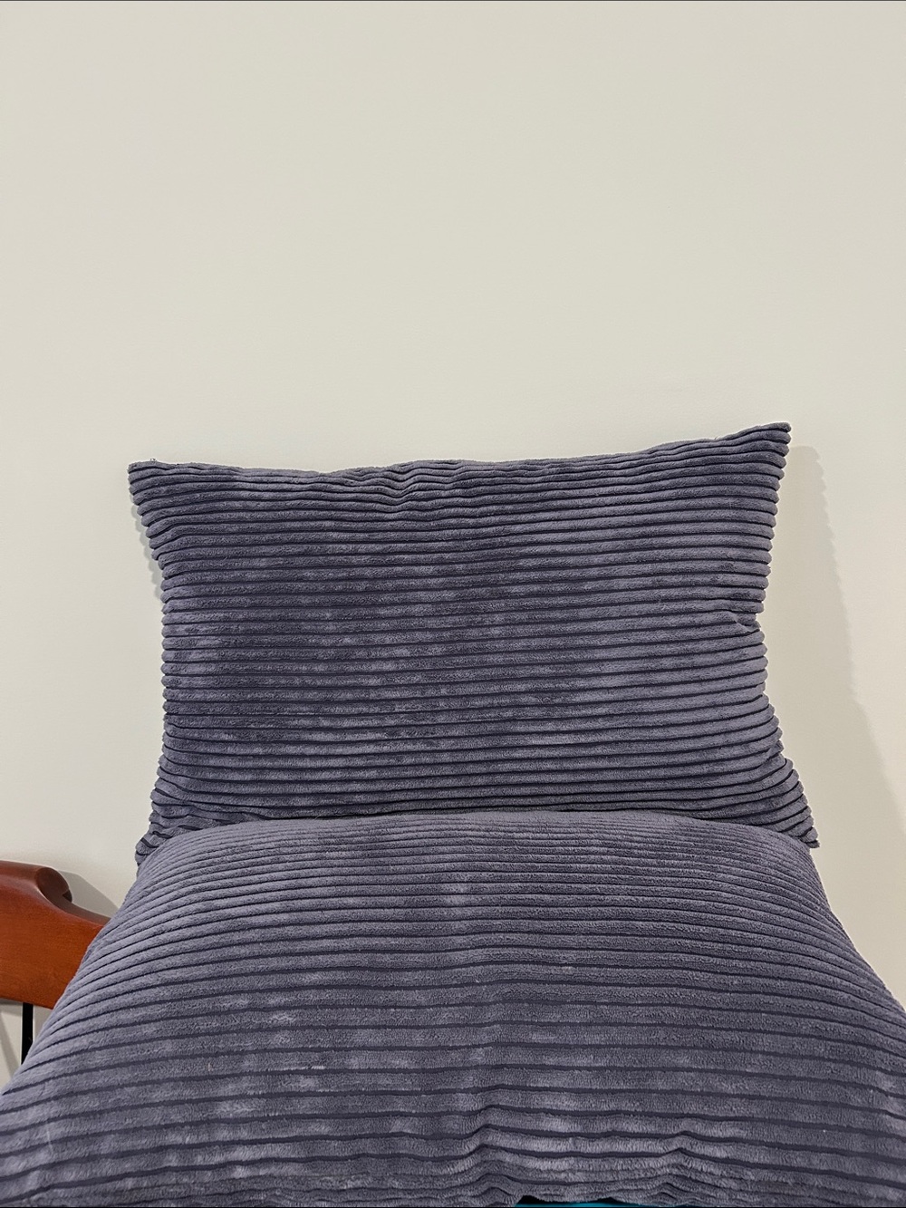 2 Plush Ribbed Throw Pillows - Charcoal Gray